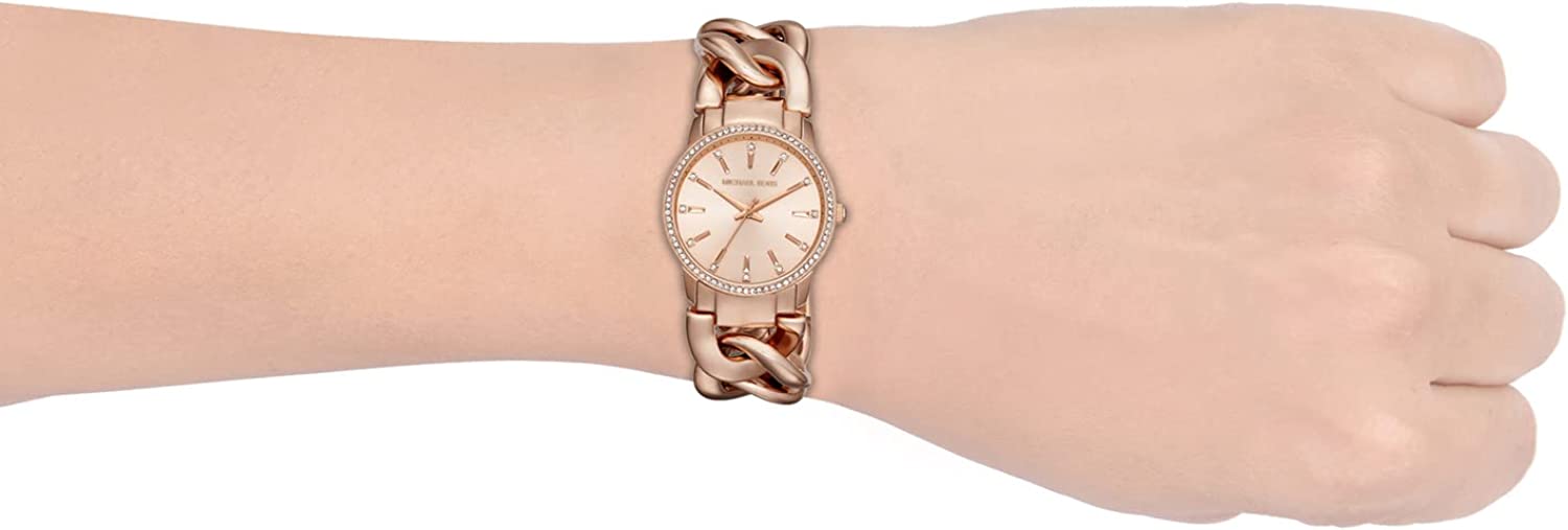 Michael Kors Women's Lady Nini Chain Watch, 3 Hand Quartz Movement with Crystal Bezel - Image 5